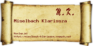 Miselbach Klarissza névjegykártya